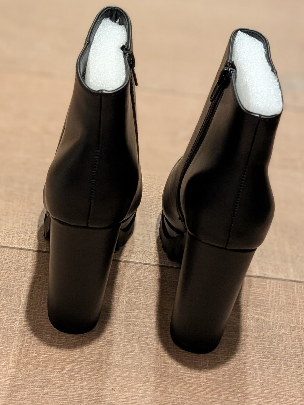 Marco Republic Uganda Sleek Black Platform Ankle Boot Sculpted Block Heel 8.5 - Picture 7 of 10